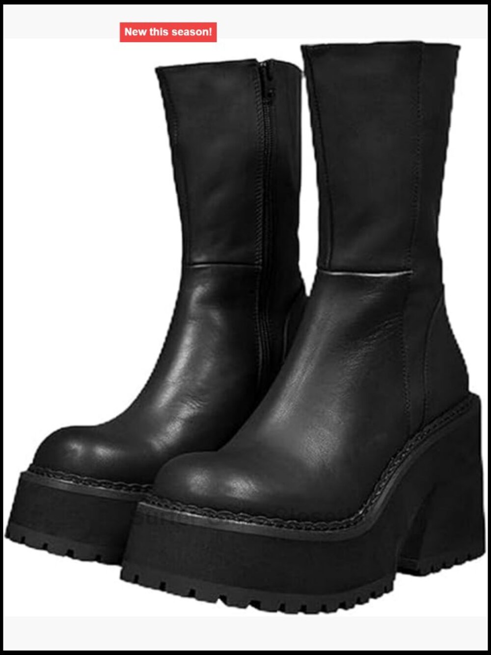 Chunky Platform Ankle Boots Goth Punk Lace Up Wedge Heel Bootie